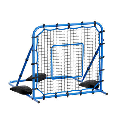 Filet de soccer Soccer, rebondisseur de but à angle réglable pour la pratique du contrôle et du passage, structure en fer durable avec filet PE, équipement d'entraînement facile à assembler pour les adolescents et les adultes, 3,7 x 3,7 pi