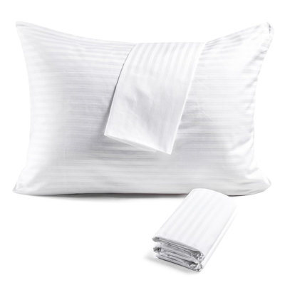 FAUNNA, 100% Cotton Pillowcases, Standard, 6 Pack, White
