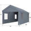 Abri d'auto 10 pi x 20 pi avec construction et 2 portes, 4 fenêtres d'aération, gris à des fins diverses, abri de construction 10 pi x 20 pi, rangement extérieur-126057606