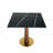 Modern Square Sintered Stone Dining Table with Wooden Leg & Gold Base, Perfect for Small Spaces and 2-Person Meals-2006281429