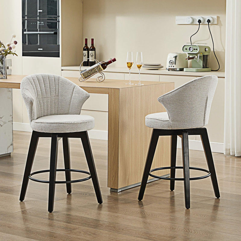 Ensemble de 2 tabourets de bar pivotants, Blanc