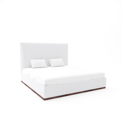 Lindley Custom Upholstered Bed with Wood Base