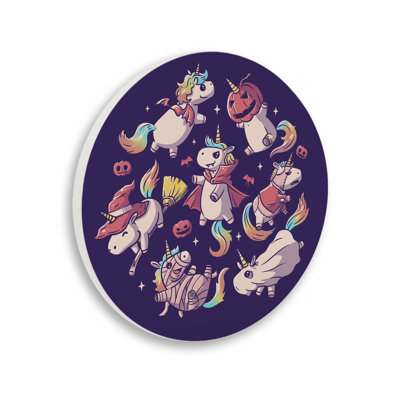 Playful Halloween Unicorns Wall Plaque, design by EduEly Designs