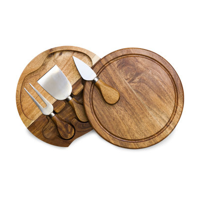 Planche à découper en acacia brie avec outils