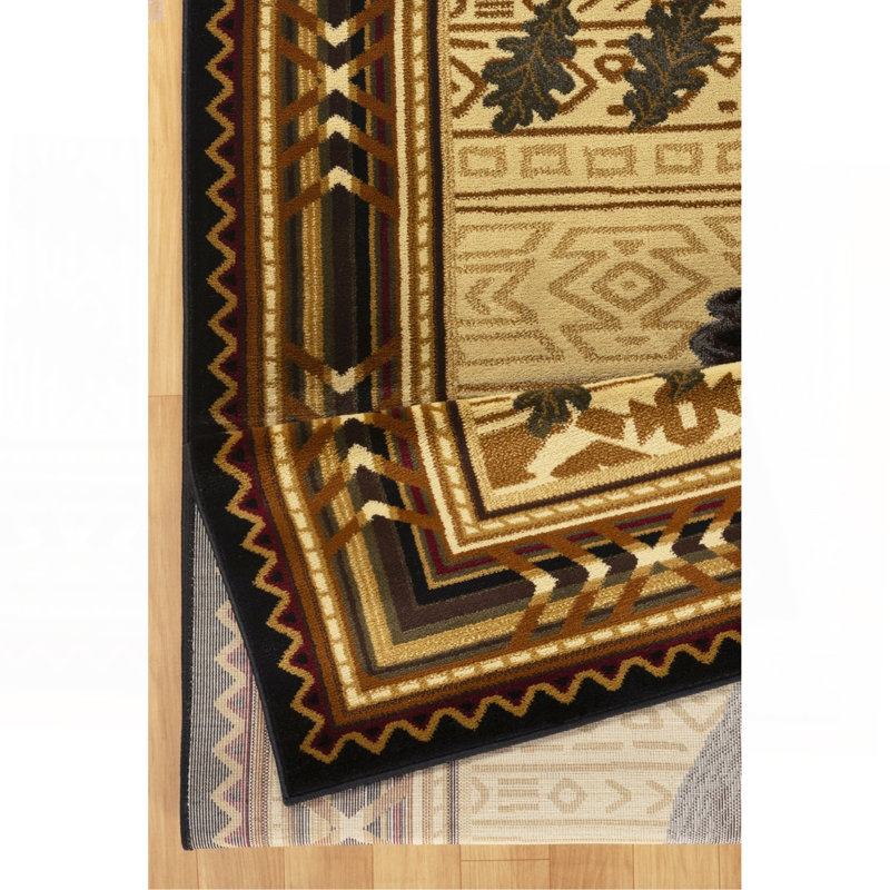 Tapis noir Lodge, Rectangle 7 pi 10 po x 10 pi 3 po