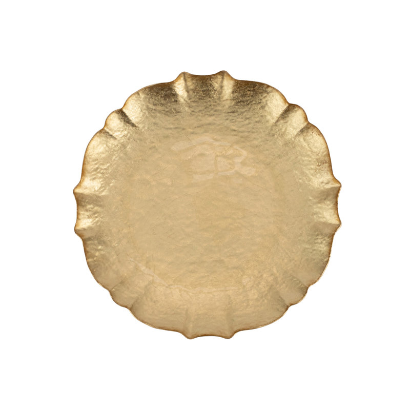 Assiette à salade baroque en verre, Or