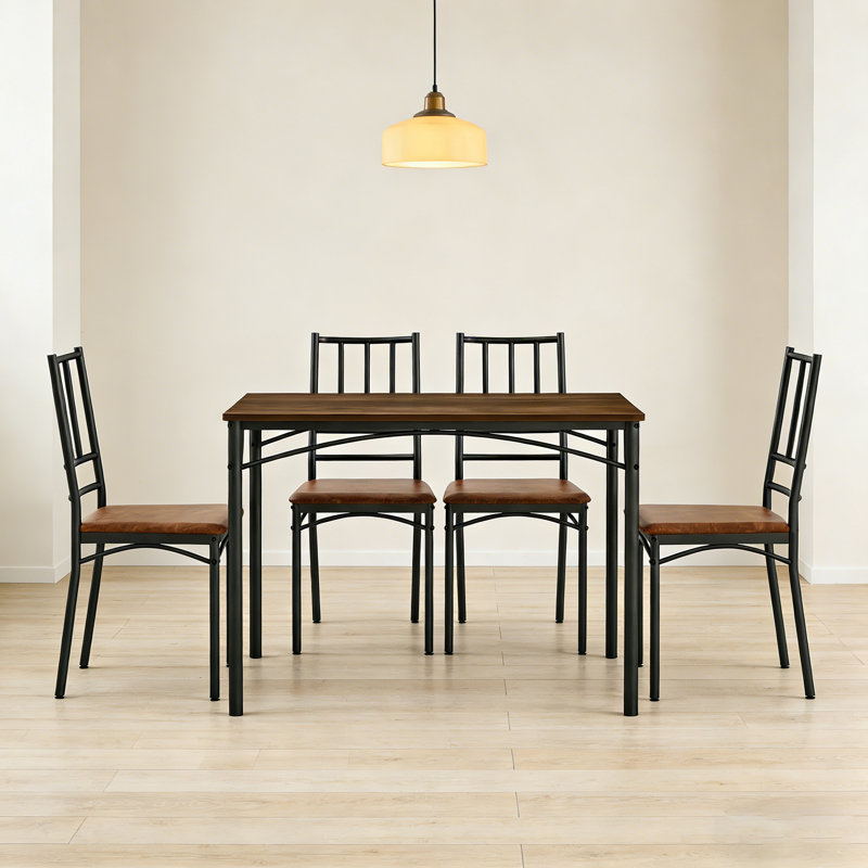 Ensemble de table de salle à manger 5 pièces avec 4 chaises