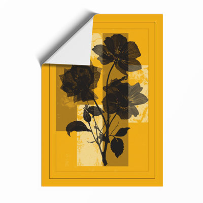 Silhouette Geraniums Botanical - Framed Print