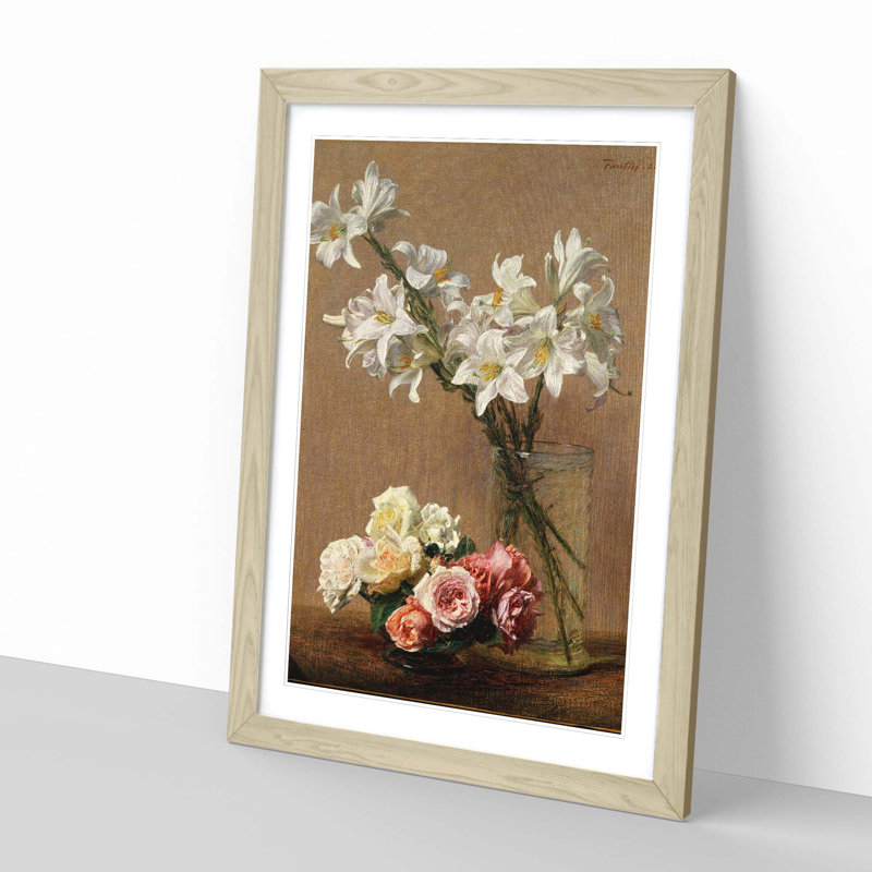 Flowers by Henri Fantin-Latour - Framed Print, Oak