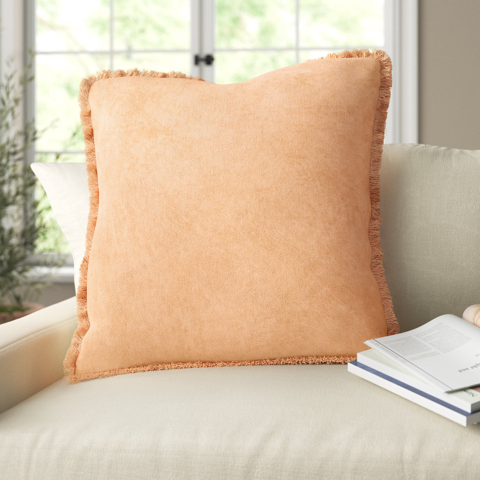 Steph Cotton Pillow Cover, 18" x 18", Seafoam, Down