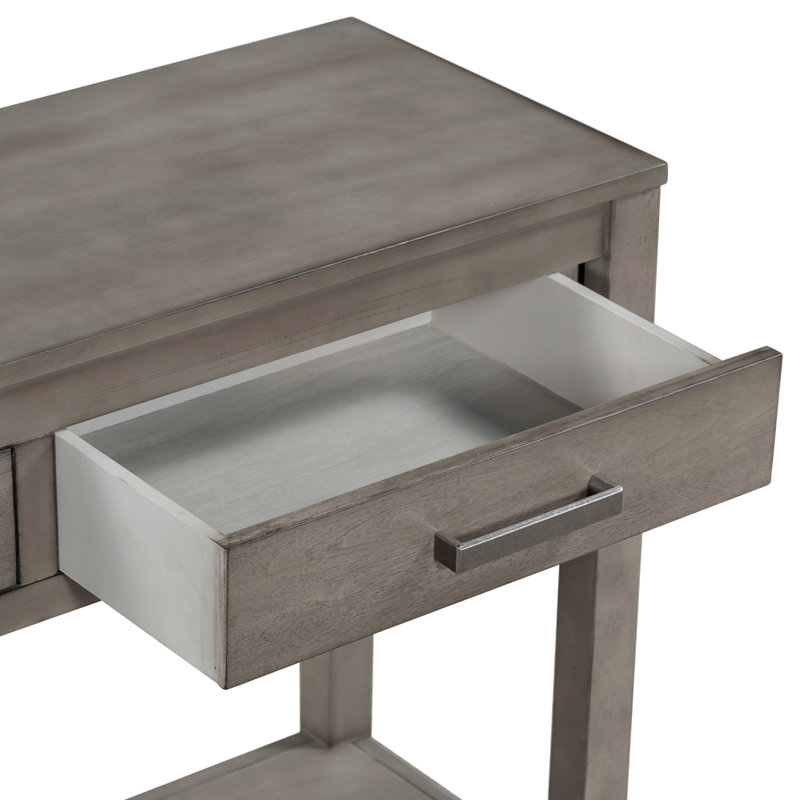 Deerfin Console Table, 59.08'' Contemporary Console Table with 3 Drawers and 1 Shelf, Gray