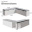 Banc de rangement en L avec sièges rembourrés, pour la salle à manger, la cuisine, le vestibule-612143018