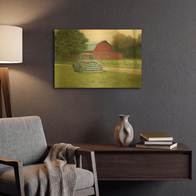 «Vintage Truck» par James Wiens, art mural en métal doré, 16 po x 12 po