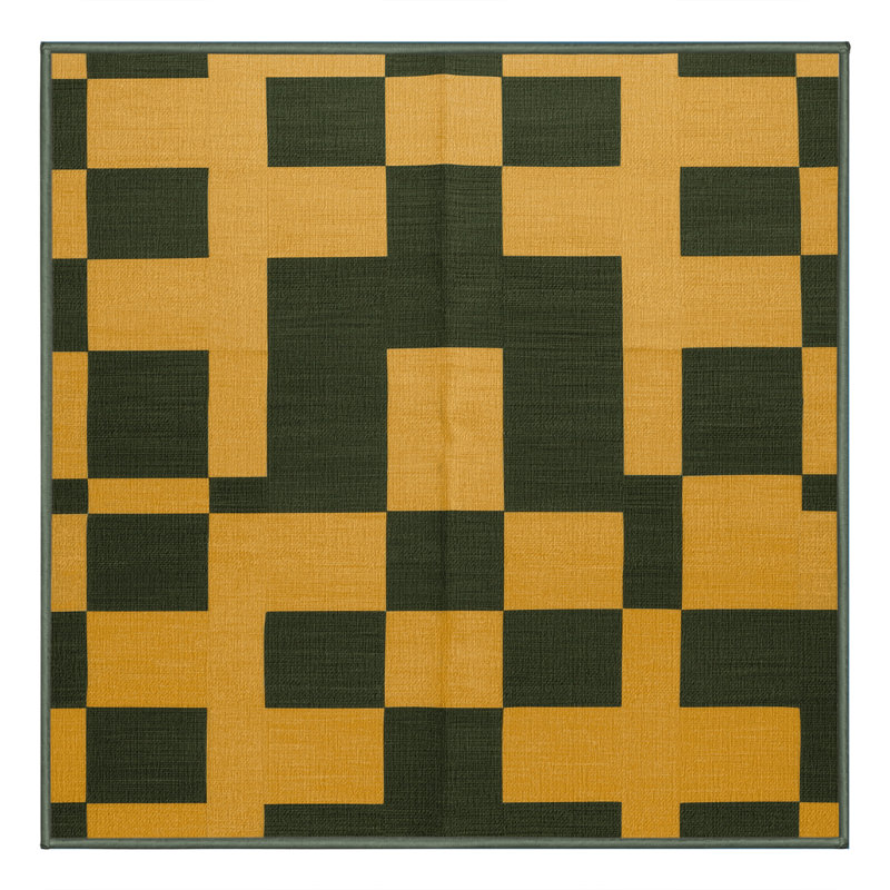 Tapis vert à carreaux lavable à la machine, Carré 5 pi