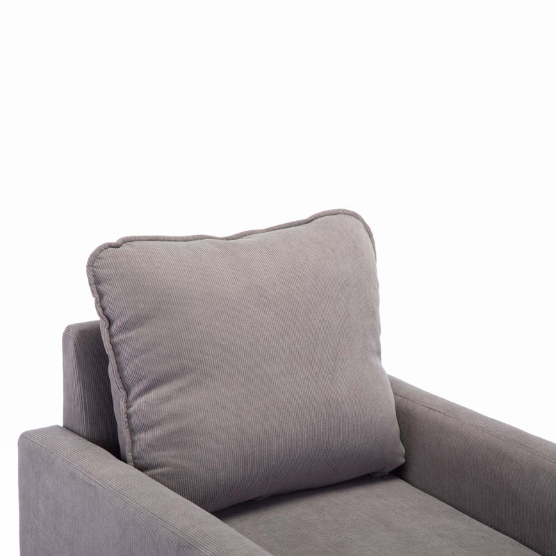 Fauteuil d'appoint pivotant rond Shetter, Velours gris velours