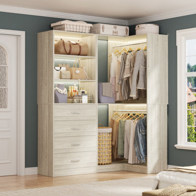 Closet System with Drawers and Hanging Rods