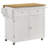 Carol 3-door Mobile Kitchen Cart Natural Brown and White