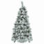 Arbre de Noël enneigé pré-éclairé avec pommes de pin-91515267