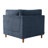 Seemab Upholstered Navy Corduroy Armchair with Pillow Back, One Arm Single Chair Module Part For Sectional Sofa-116368917