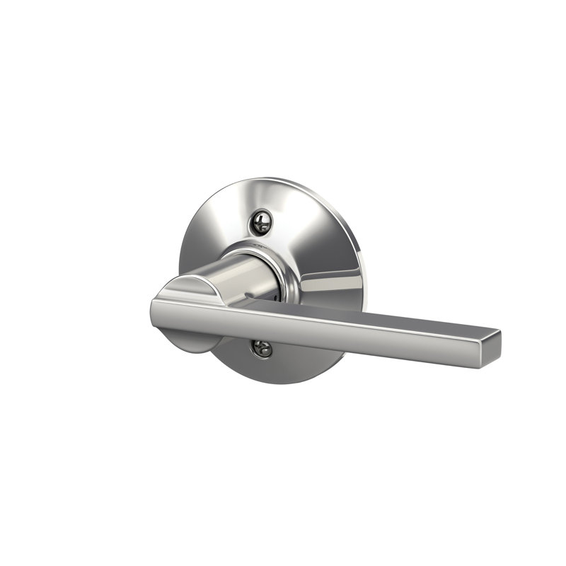 Latitude Non-Turning Lock Door Lever, Bright Chrome