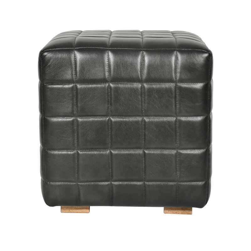 Repose-pieds carré carré en cuir fleur 18 "Block Block