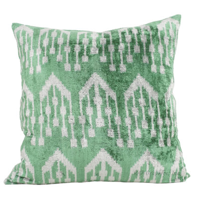 Housse et insert de coussin en velours de soie Parakeet