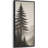 Monochrome Evergreen Forest with Birds - Large Framed Canvas Master Bedroom Wall Art Print-1143258687-1143258658