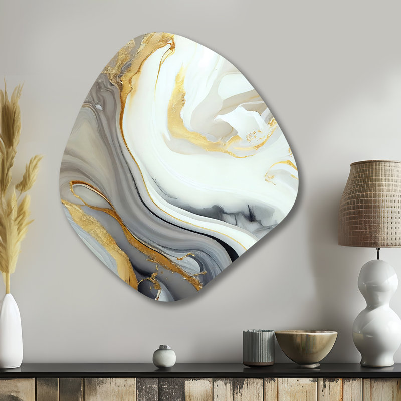 Étienne - reproduction d'art asymétrique en marbre, sculpture murale asymétrique en métal, H 35 po x l 31 po x P 1 po