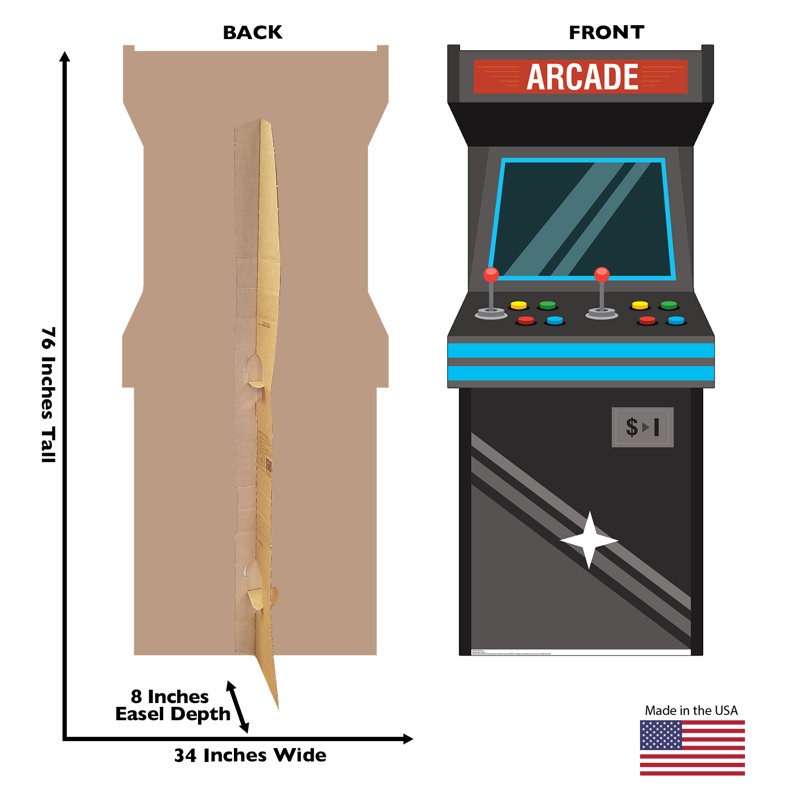 Life-Size Arcade Game Cardboard Cutout with Easel