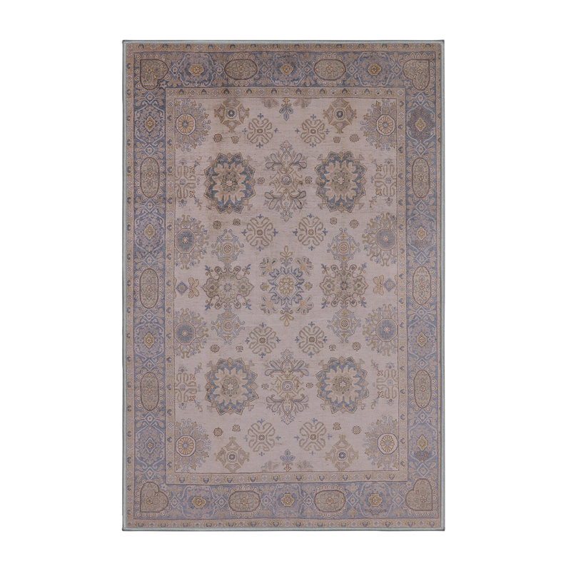 Tapis oriental brun / bleu Bershire, Rectangle 7 pi x 10 pi