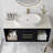 Wall-Mounted Bathroom Vanity With Oval Ceramic Sink-646259045