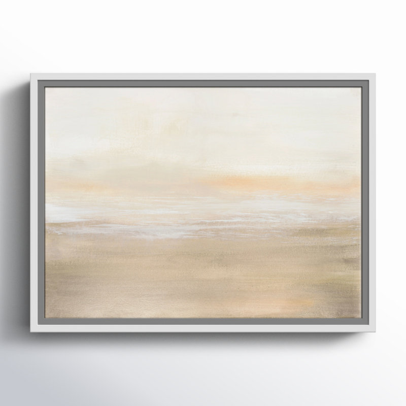 Willadeene Morning Calm - Floater Frame Painting on Canvas, White , 12" H x 16" W x 2" D