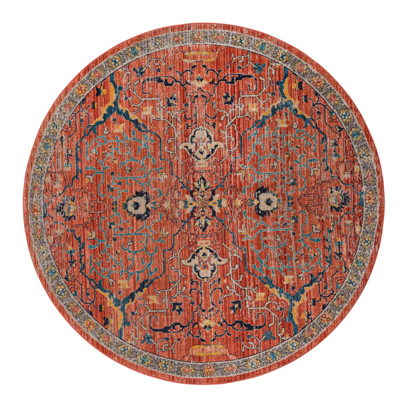 Alkire Floral Indoor Rug, Round 7'10"