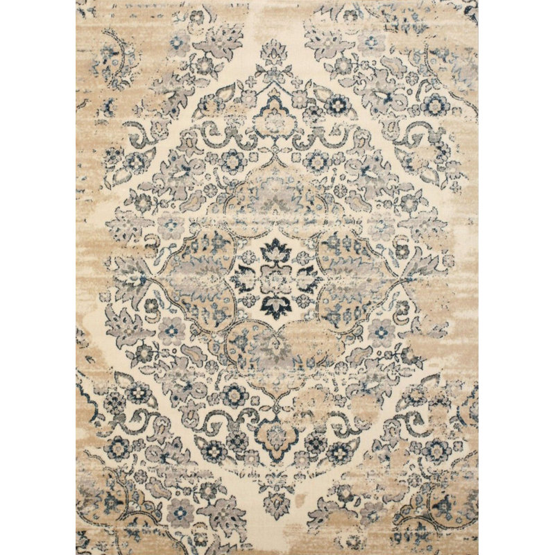 Lecuyer Ivory Machine Made Area Rug, Rectangle 4'3" x 5'10"