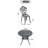 3-Piece Set Of All-Weather Cast Aluminum Dining Furniture Set With Black Frame-897534181