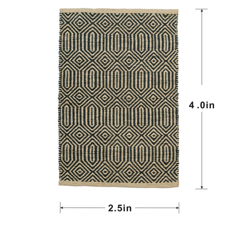 Geometric Indoor Rug, Rectangle 2'8" x 4'