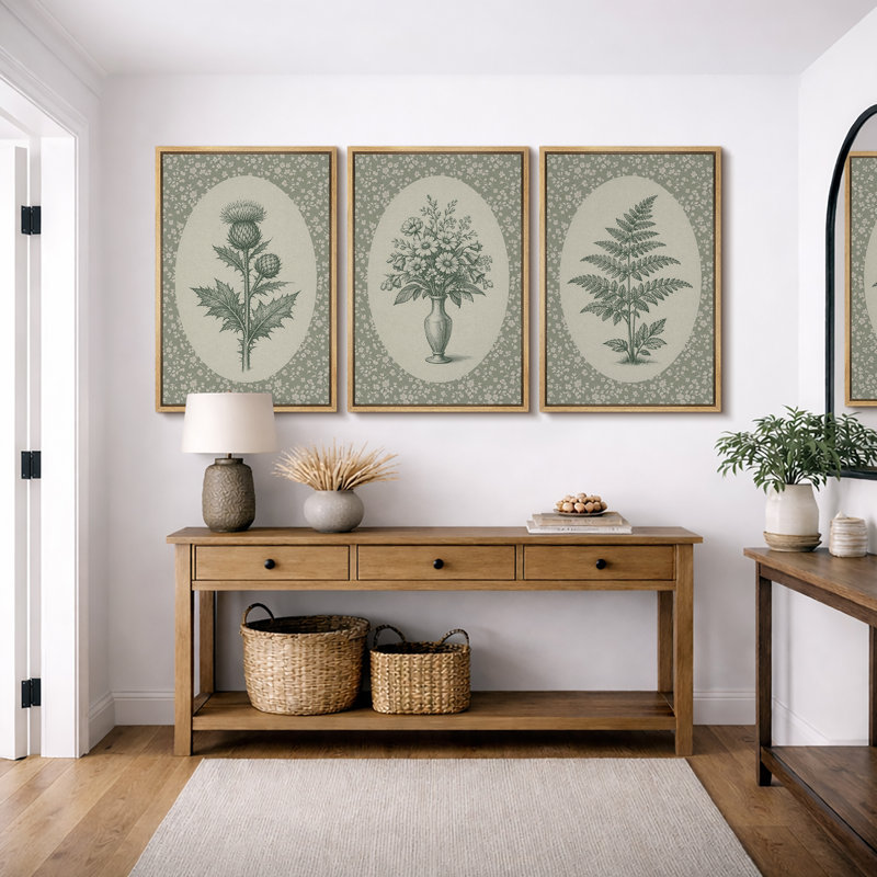 Botanique, 24" H x 48" W x 1.5" D, Natural Frame