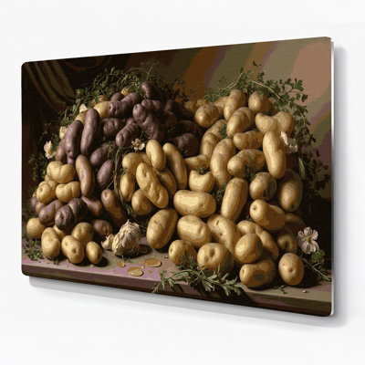 Art mural en métal légumes et pommes de terre brun