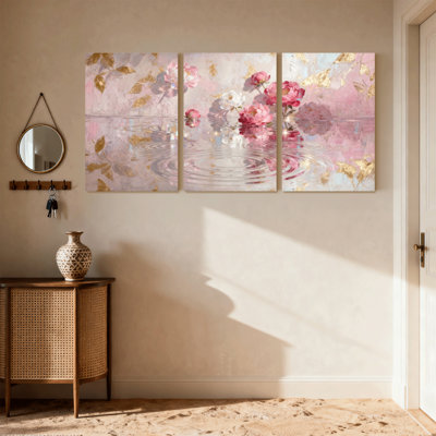 Plantes et fleurs, ensemble de 3 impressions murales sur toile
