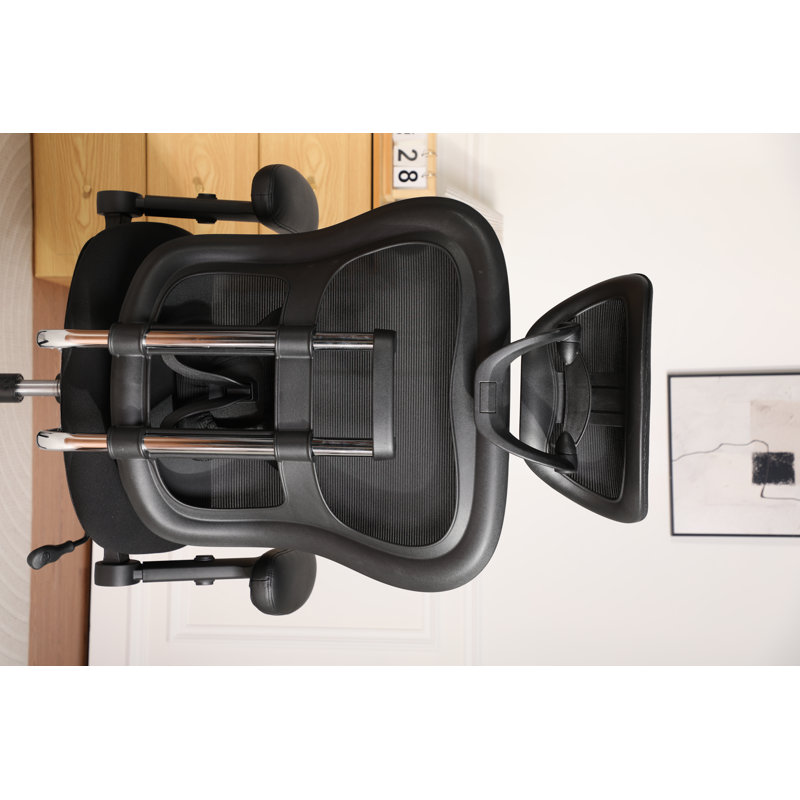 Chaise de bureau 500LBS grande et haute en filet respirant, chaise de jeu avec hauteur de dossier réglable et angle d'appui-tête et siège lombaire adaptatif, chaise de bureau d'ordinateur de direction avec accoudoirs relevables en deux dimensions, noir.
