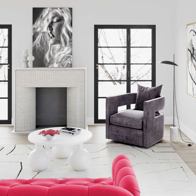 Kennedy Velvet Swivel Chair