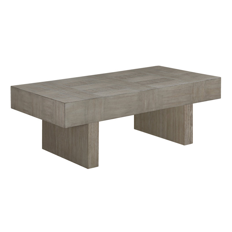 Table basse moderne en brun-gris - plateau rectangulaire en bois pour le salon