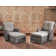Deb Wicker Patio Swivel and Glider Chairs with Ottomans and Cushions(Set of 2)