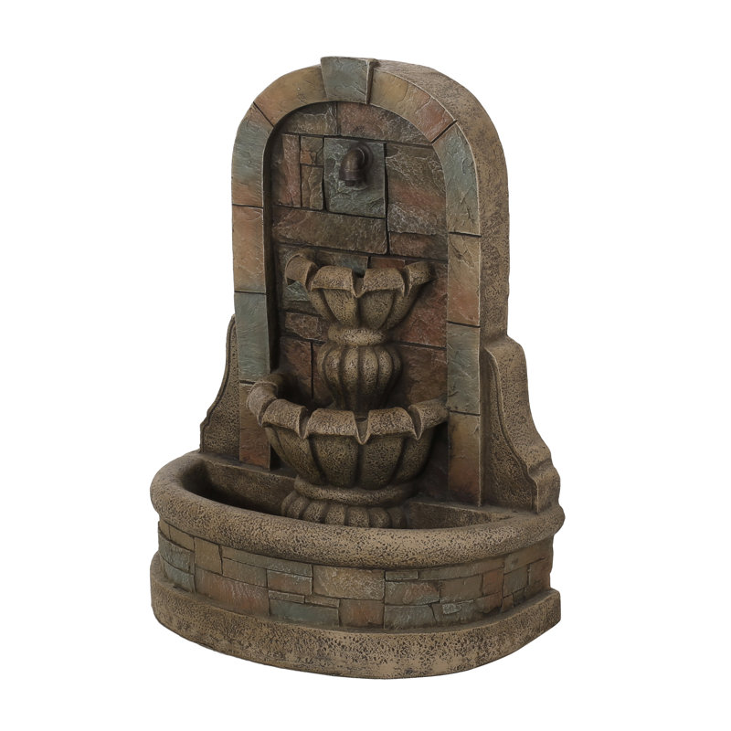 Fontaine d'extérieur 29 po résistante aux intempéries avec fontaine artisanale légère pour le jardin
