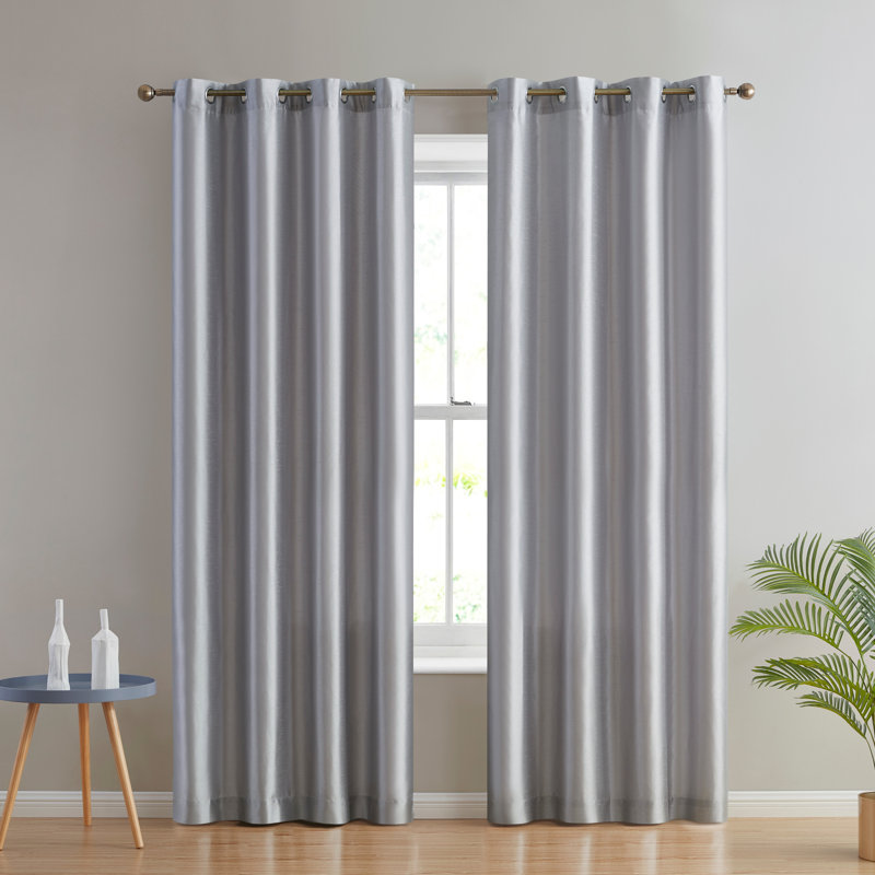 Eisenhart Semi Sheer Curtain Pair, Light Gray, 54" W x 72" L