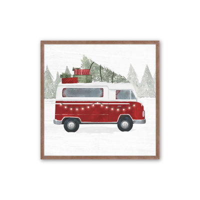 Impression de rouleau d'arbre de Noël rétro