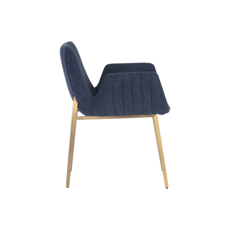Benziger Upholstered Arm Chair, Blue