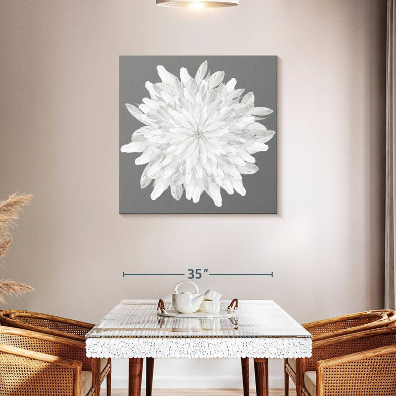 Kerner White Feathers Florette, 36" H x 36" W