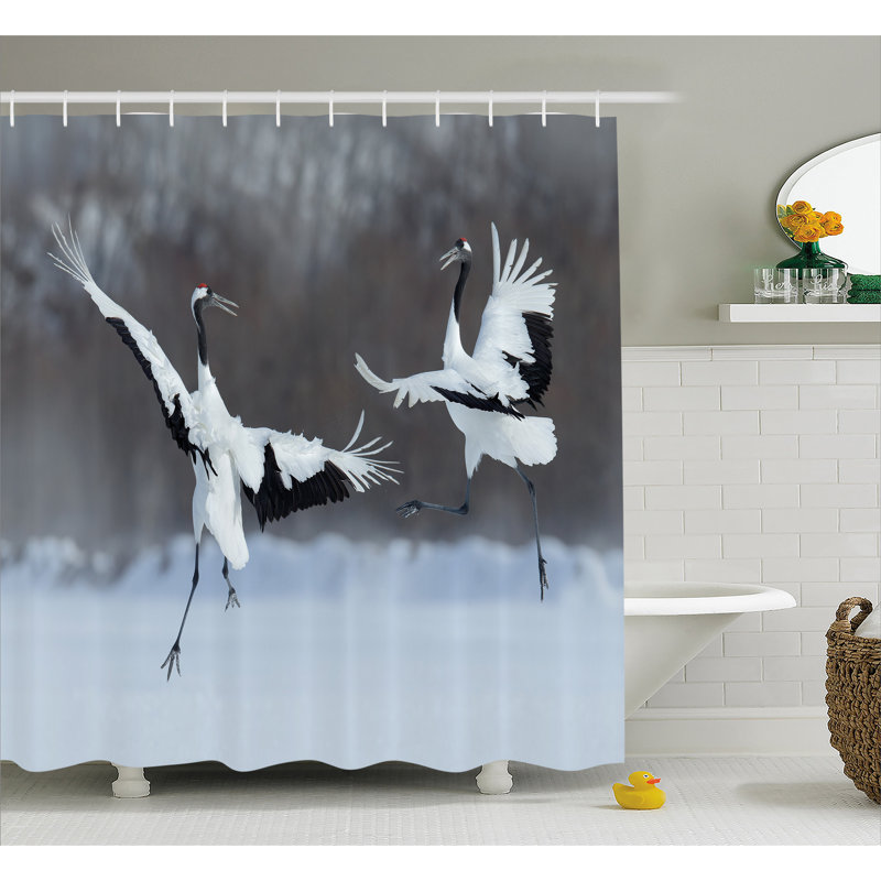 Wildlife Shower Curtain with Hooks Included, 84" H x 69" W
