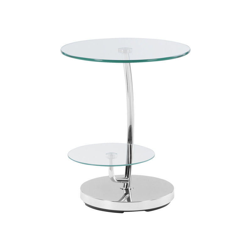 Glass Top Pedestal End Table